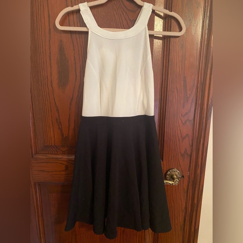 Black and white mini dress